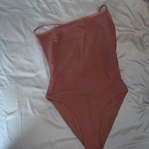 Zara Open Back Strappy Asymmetrical One Piece/Bodysuit